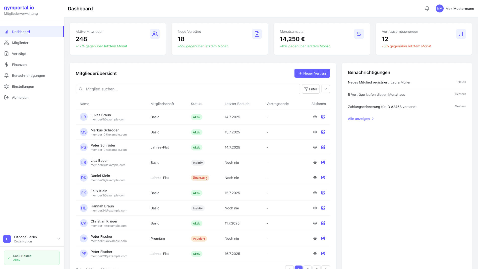 SaaS-Plattform gymportal.io
